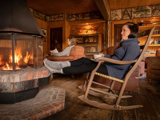 Le Baluchon Éco-villégiature - Mauricie - Détente au bord du feu