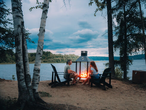 Auberge du Lac Taureau Lanaudière foyers extérieurs